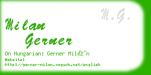 milan gerner business card